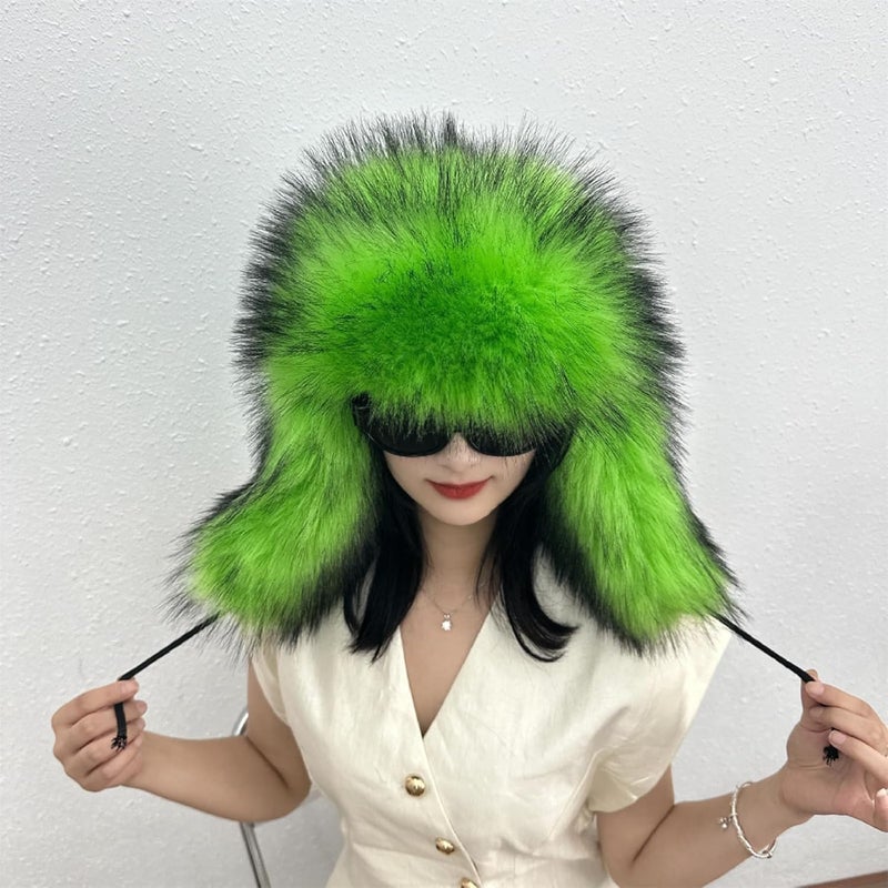 YFJNV Y2K Faux Fur Russian Hat, Soft, Warm Winter Trapper Hat with Earmuffs for Men and Women - Image 5